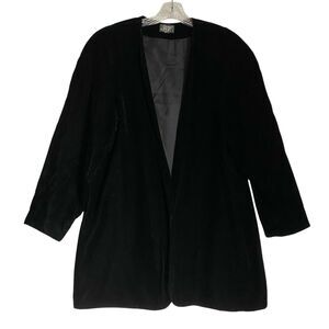 Vintage Velvet Open Front Jacket Duster Women’s L Black Fairy Boho Artsy Glam